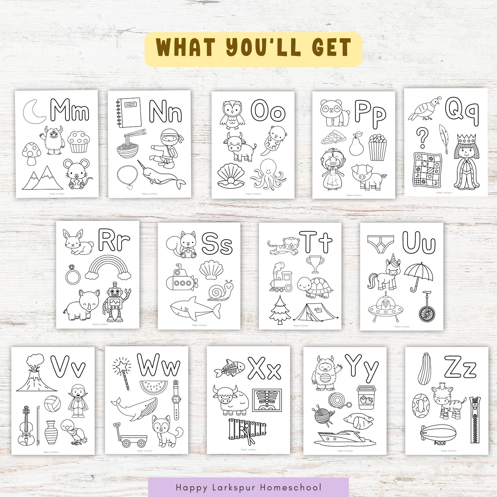 ABC Coloring Pages for Kids, Alphabet Coloring Pages, Letter of the ...