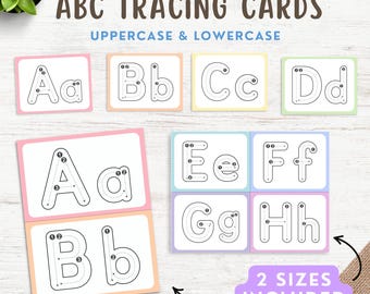 Alphabet Tracing Cards, Handwriting Practice, Preschool Worksheets, Preschool Curriculum, Kindergarten Pre-k Printables, Abc Tracing