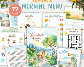 Summer Morning Menu, Morning Menu Kinder, Morning Menu Printable 1st Grade, Morning Basket, Morning Time Homeschool Charlotte Mason, Pre-K