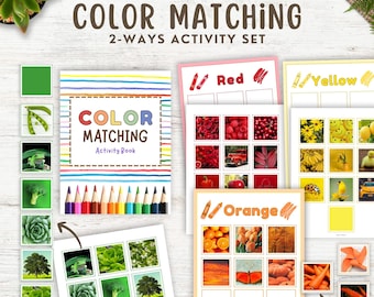 Color Matching Activity For Kids, Toddler Color Printables, Montessori Materials, Homeschool Preschool Curriculum, Color Matching Busy Book