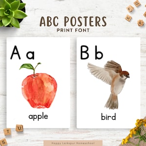 Poster dell'alfabeto, poster ABC per la classe, poster dell'alfabeto stampabile, poster dell'alfabeto stampabile per la scuola materna, poster ABC per bambini in età prescolare