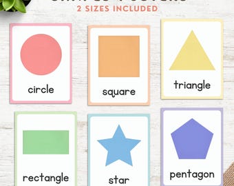 Shapes Poster Classroom, Pastel Color Shapes Poster for Classroom, Homeschool Printable Shapes Posters, Toddler Preschool Shapes Poster