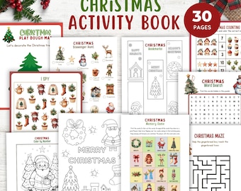 Activité de Noël pour les enfants, Noël, feuilles de travail de Noël pour les enfants d&#39;âge préscolaire, livre d&#39;activités de Noël, lot d&#39;activités de Noël pour les enfants