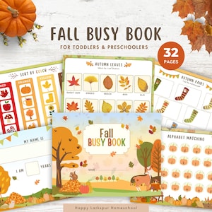 Fall Busy Book for Toddlers Preschoolers, Busy Book Printable, Preschool Activity Binder, Autumn Busy Book, Preschool Activity Printables