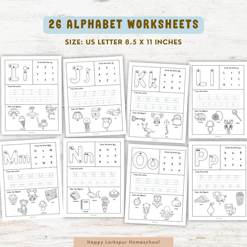 Alphabet Worksheets for Preschool, ABC Worksheets, Kindergarten ...