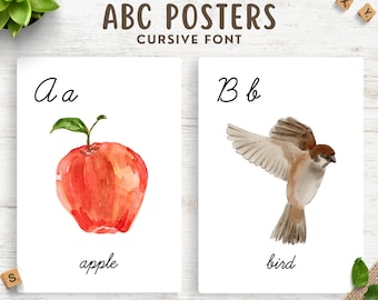 Alphabet Poster, ABC Poster Klassenzimmer, Alphabet Poster druckbare, Homeschool druckbare Alphabet Poster, Kleinkind Vorschule ABC Poster