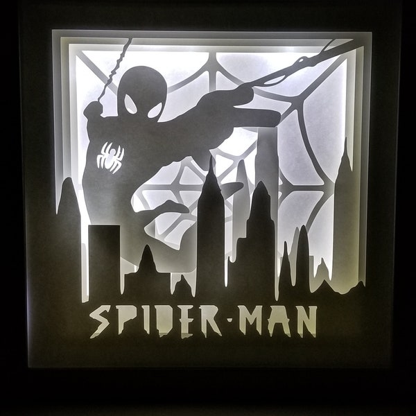 Spider Man 3D Shadow Box Template