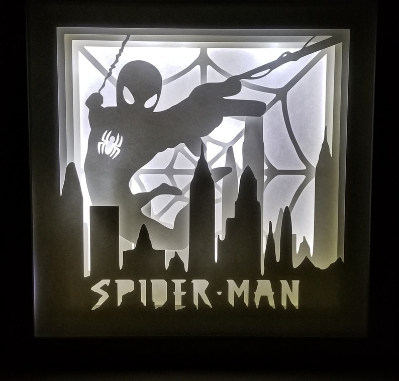 Spider Man 3D Shadow Box Template | Etsy Spider Man 3D Shadow Box Template | Etsy