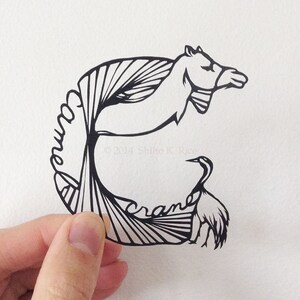 ABC Alphabet, Original Hand-cut Paper Art, Black