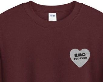 Embroidered emo sweatshirt - emo forever