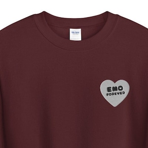 Embroidered emo sweatshirt - emo forever