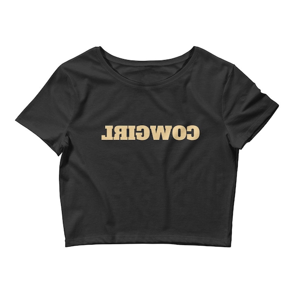 Reverse cowgirl crop top shirt