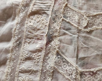 Victorian Lace Jabot Dress Yoke Antique