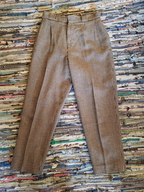 Vtg 1980s does 1940s ILGWU Houndstooth High-Waist… - image 1