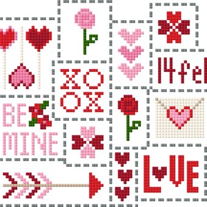 Valentine Cross Stitch - Collage