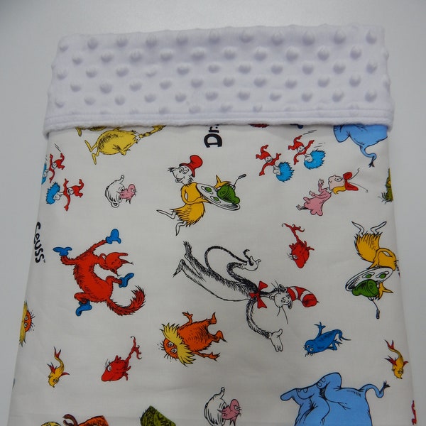 Baby Blanket Dr Seuss Minky Dot Backed 90cm x 70cm Beautiful Baby Gift Gender Neutral