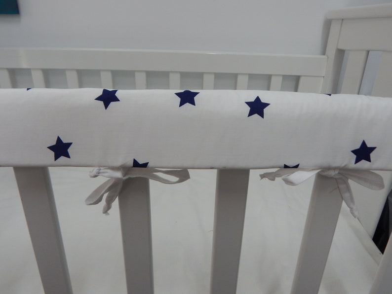 Handmade Navy Crib Rail Cover – Teething Pad For Baby Cot, Unisex, 1 Piece