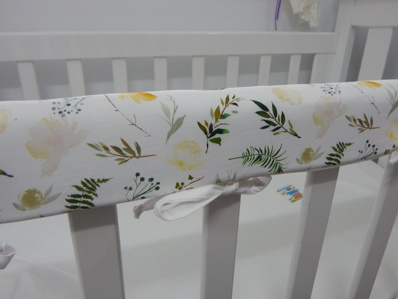 Cot Rail Cover Sweet Vanilla Fern Crib Teething Pad Also Fits Etsy