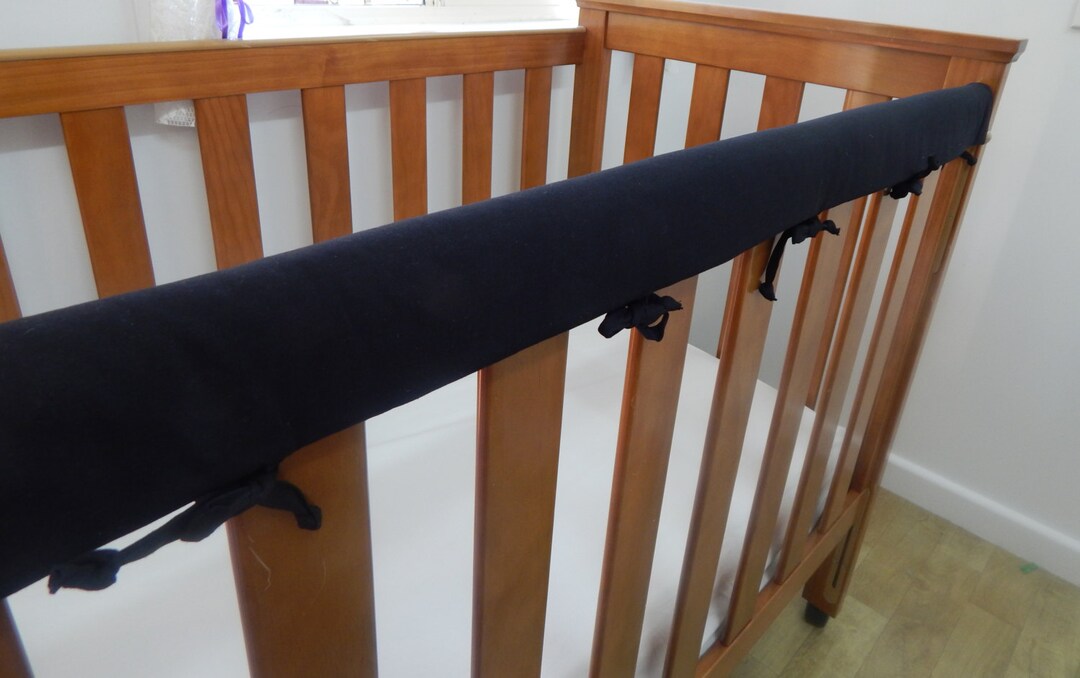 Cot Rail Cover Black 100 Cotton Teething Pad Etsy