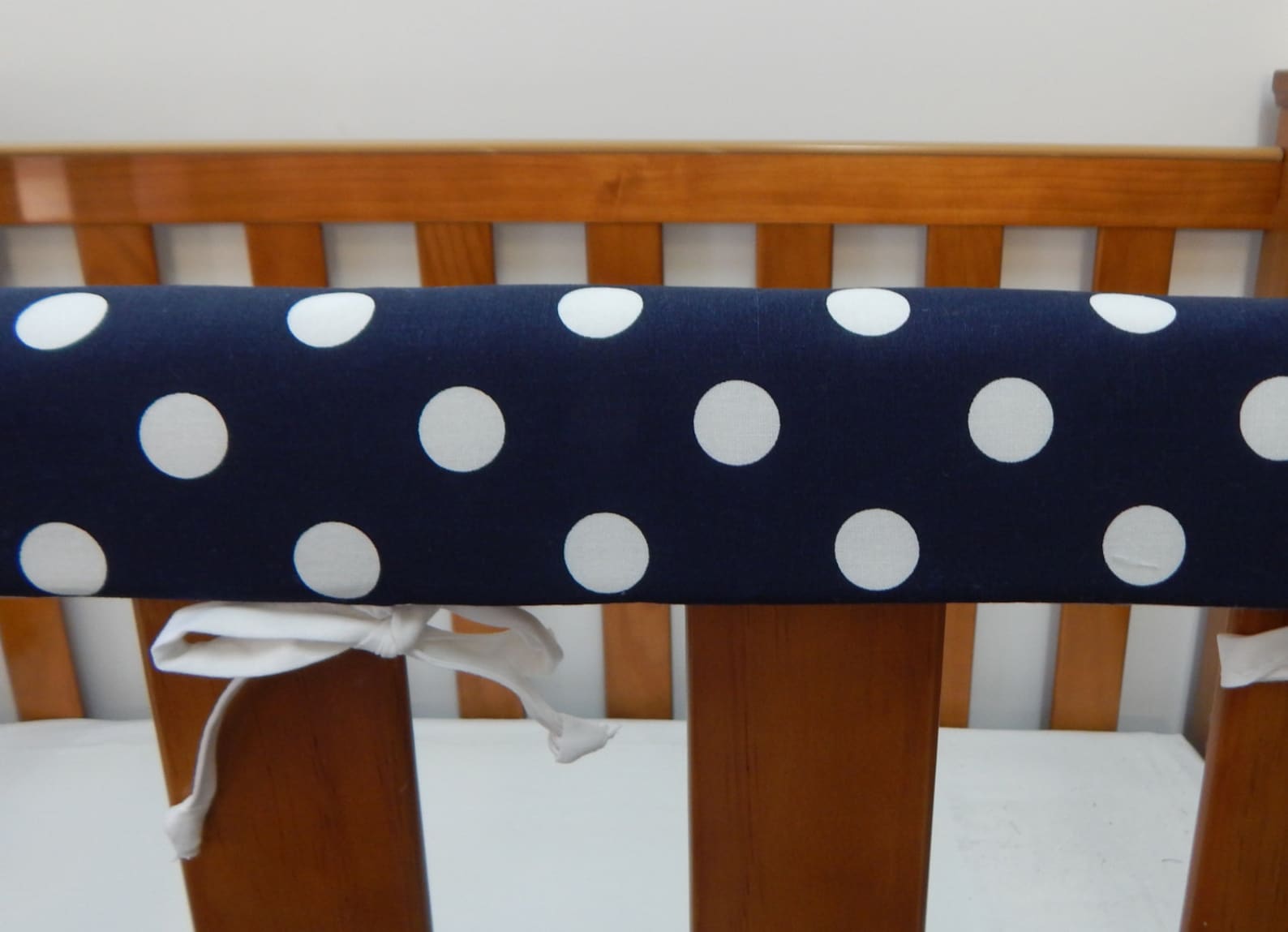Baby Cot Crib Rail Cover Teething Pad Navy Blue With White Etsy