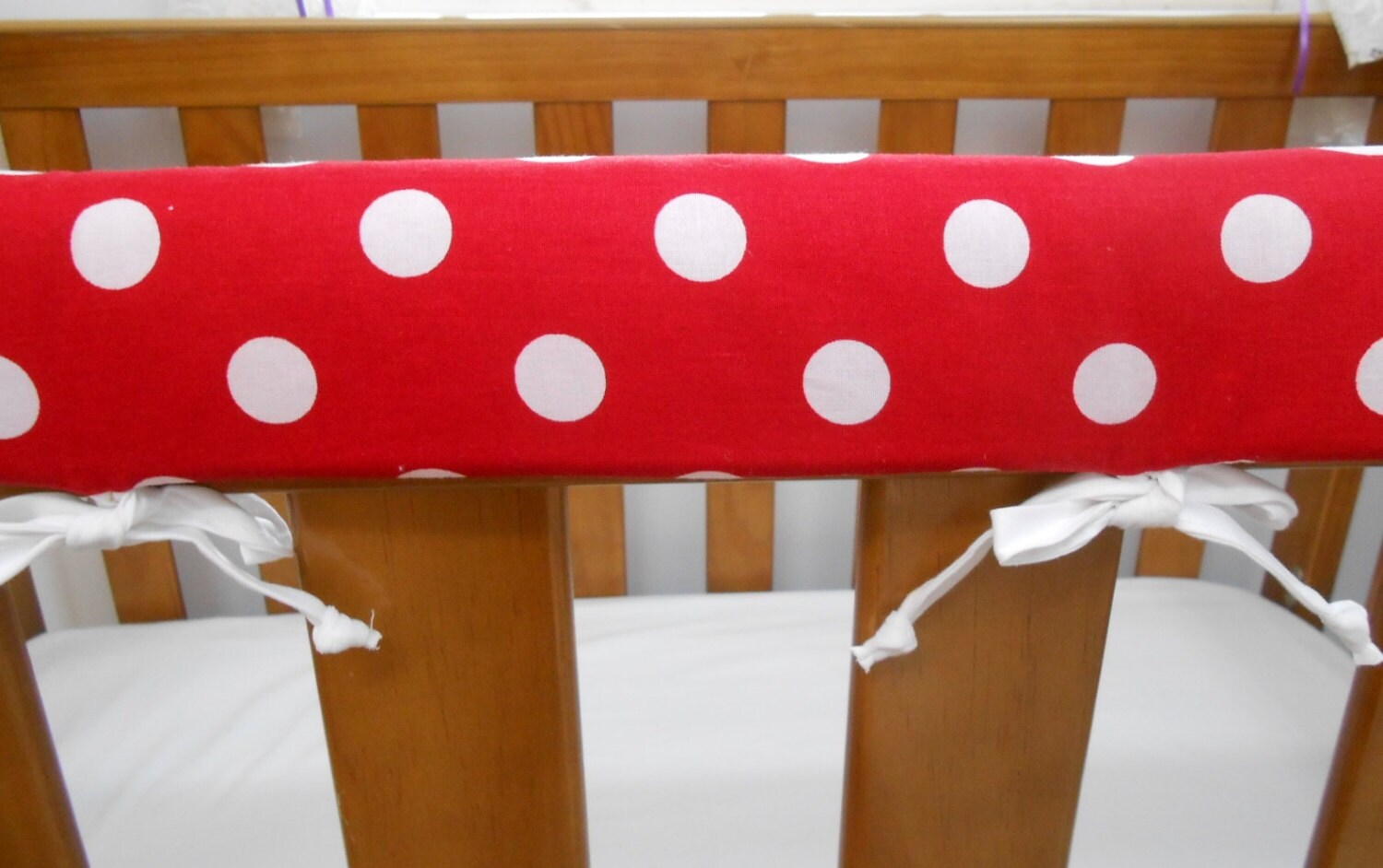 Baby Cot Crib Rail Cover Teething Pad White Spots on Red Also Etsy