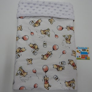 Baby Blanket Winnie the Pooh Hunny Pots and Balloons 100% Pure Cotton  90cm x 70cm