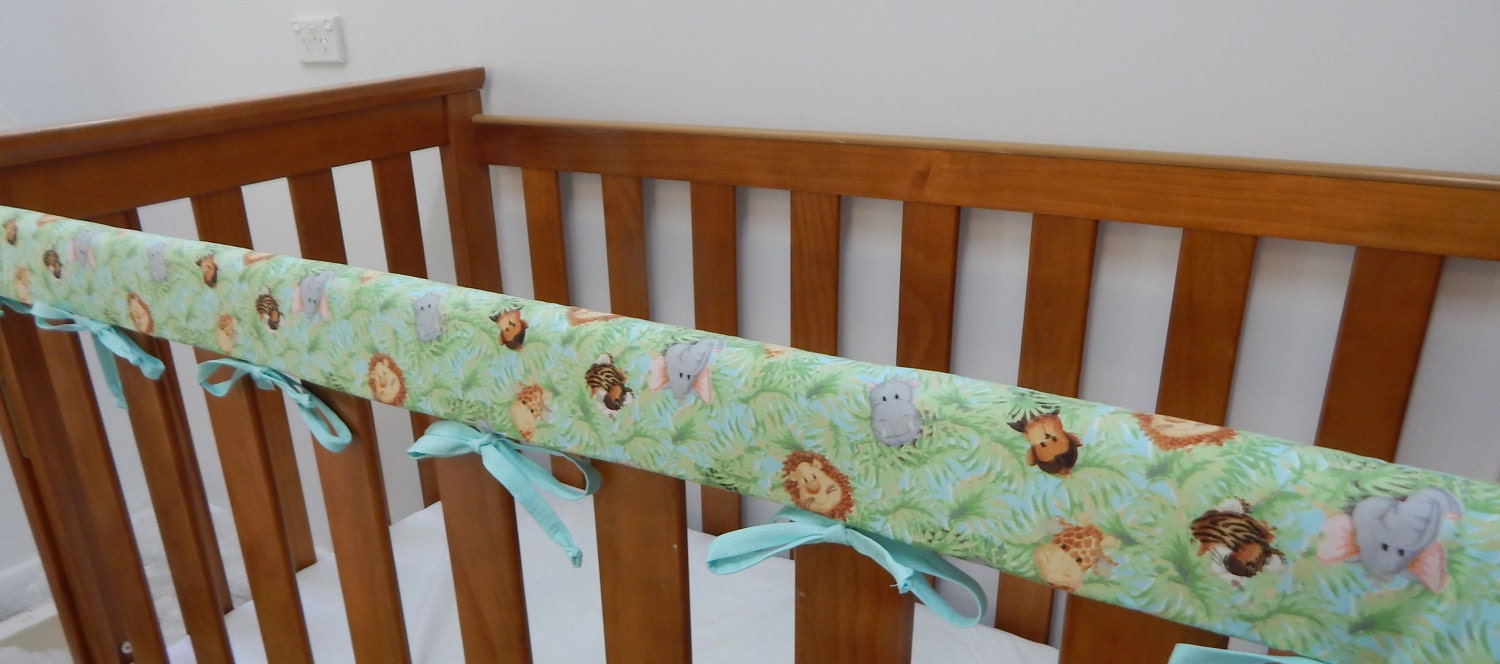 Baby Cot Crib Rail Cover Teething Pad Jungle Babies Also Fits Etsy