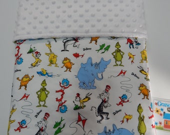 Baby Blanket Dr Seuss 100% Pure Cotton 80cm Long x 60 cm wide available in 2 sizes