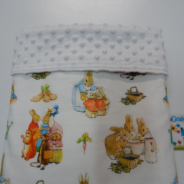 Baby Blanket Peter Rabbit and Friends 100% Pure Cotton 90cm Long x 70 cm wide (36"x 28")