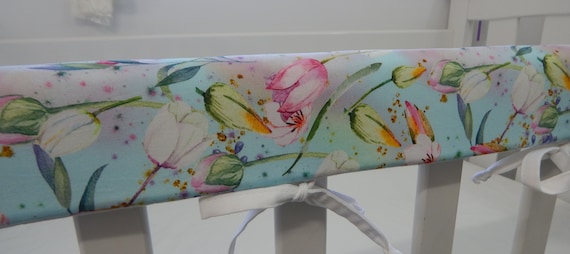 Floral Cot Rail Cover English Brambley Rose Crib Teething Pad x 1