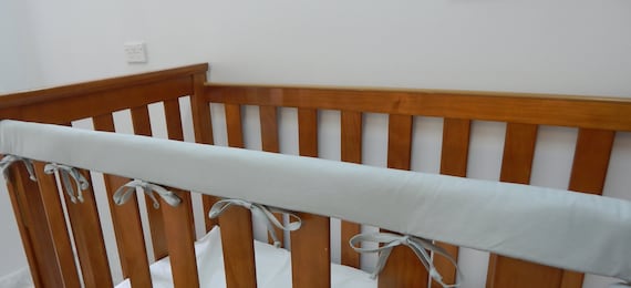 Baby Cot Crib Rail Cover Teething Pad Plain Grey Gray 100 Etsy