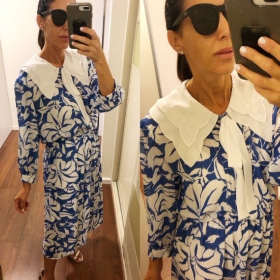 Blake Elizabeth dress, large white collar, L-XL Dr
