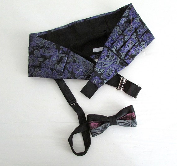 Vintage 1980s Bow Tie & Cummerbund | Formal Wear,… - image 4