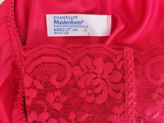 1980s Maidenform Chantilly Red Slip | Vintage Half Sl… - Gem