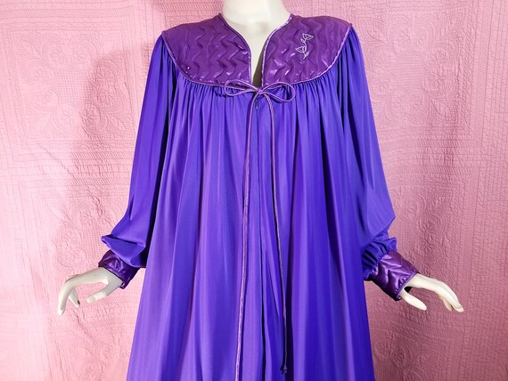 Vintage Lucie Ann Peignoir Long Sleeve Floor Length Purple Etsy