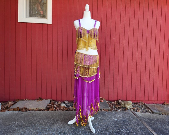 Vintage 1960's Handmade Costume Blue and Gold Vest Genie Aladdin Party Size  XS to Small 