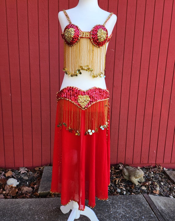 Vintage Belly Dancing Costume, Harem Genie Dance Outf… - Gem