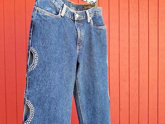 Vintage Lawman Jeans With Rhinestone Peek-a-boo Side Leg Holes Cowgirl Rodeo, High Waisted Jeans Sexy Western Wear Size 13, Waist 33 - Etsy Vintage Lawman Jeans With Rhinestone Peek-a-boo Side Leg Holes Cowgirl Rodeo, High Waisted Jeans Sexy Western Wear Size 13, Waist 33 - Etsy