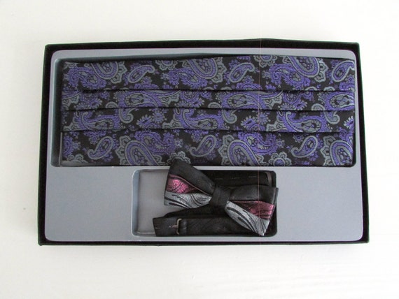 Vintage 1980s Bow Tie & Cummerbund | Formal Wear,… - image 1