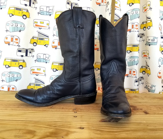 navy leather boots size 6