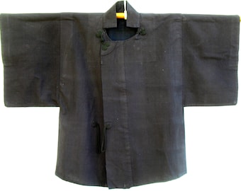 Japanese "Dochugi" ..Travelling Coat (Edo Period) indigo.handwoven indigo cotton. Rare collectors item