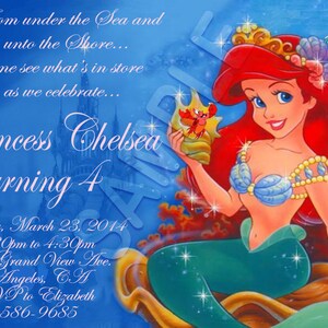 Princess Ariel Invitation - Little Mermaid Invitation - Printables - Disney Princess Party - Under the Sea