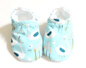 Blauwe zwanen, soft sole babyslofjes