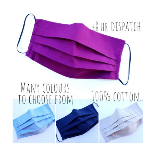 Face Mask With Filter Pocket Reusable Washable 100 Cotton Etsy