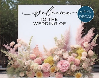 Welcome to our Wedding Flower Box Sign Lettering - Decal for flower box Welcome Sign for Wedding - Personalized Modern Wedding Decor