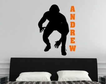 Wrestler Wall Decal, Wrestler Decal for Wall, Wrestling Decal, Wresting Décor Boys Room, Large Wall Decals for Boys, Vinyl Wall Decals Name