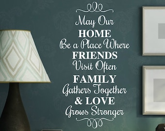 Home Decal - Family Decal - Friends Decal - Family Wall Decal - Family Love Decal - Living Room Wall Art - Living Room Decor - Family Quote