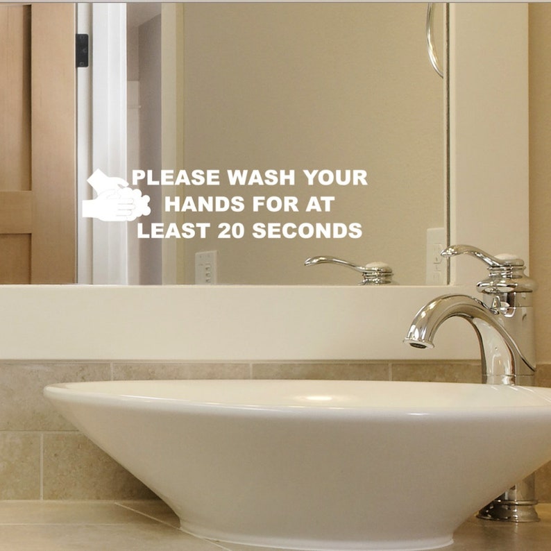 Lávese la señal de las manos etiqueta engomada de la decal | Etsy