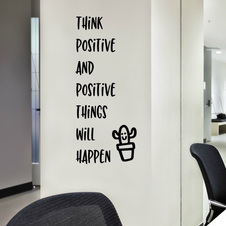 Think Positive Vinyl Decal for Walls Sayings Positivity Wall Etsy