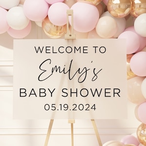Signo de bienvenida del baby shower - Calcomanía del signo del baby shower de bienvenida - Letras para el letrero acrílico del baby shower - Minimalista - Decoración del baby shower para parejas